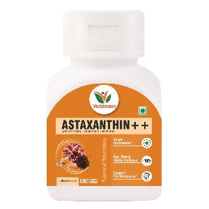 Vaddmaan Astaxanthin++ - 60 Capsules, Natural Astaxanthin haematococcus pluvialis, Natural Curcumin 95%, Piperine 95% Super Antioxidant, Vegan, E