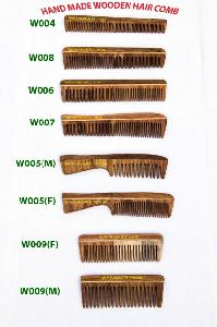 Handmade  Wooden Hair Comb Set