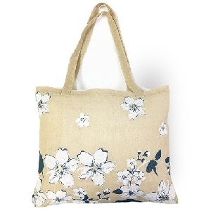Floral Printed Jute Bag