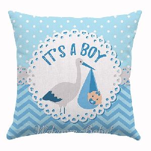 Kids Blue Printed Cushion