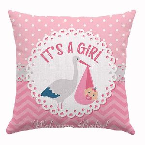 Kids Pink Printed Cushion