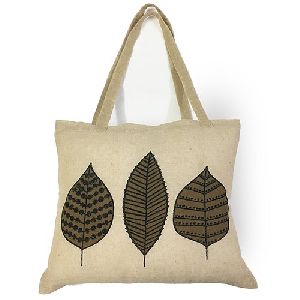 Leaf Printed Jute Bag