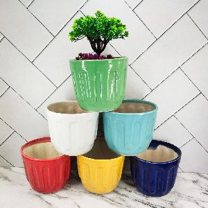 Khurja Ceramic planter pot for indoor plant