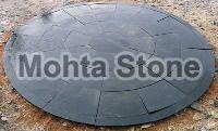 Black Lime with Border Circle Stone