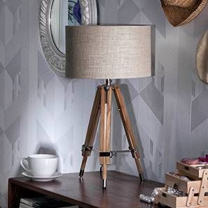 Solid Wood Tripod Table Lamp