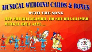 Customized Indian Wedding Cards And Boxes Musical Song Module Hey Shubhaarambh, Ho Shubhaarambh