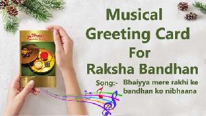 Indian Musical Voice Modules, Singing Raksha Bandhan Greeting Card With Rakhi Song Bhaiya Mere
