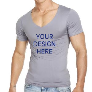 Men V Neck T Shirt High Quality Cotton Mens Plain V-neck T Shirts Manufacturer