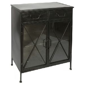Metal and Glass Sideboard