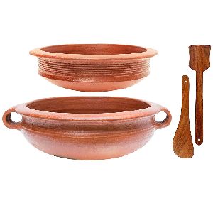 Red Clay Pot And Kadai Set