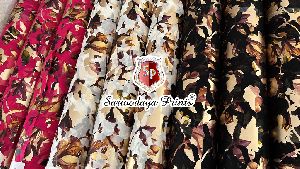 voil digital embroidery print fabric