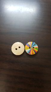 Wooden printed button