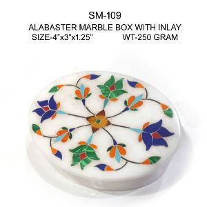 Alabaster Marble Inlay Gift Box