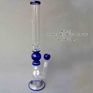 Inside Button Glass Smoking Cylinder Pipe