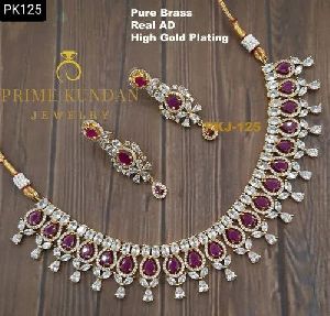 Gold Ruby Necklace Set, Packaging Type: Box