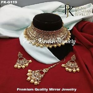 PK-G119 Mirror Choker Necklace Set