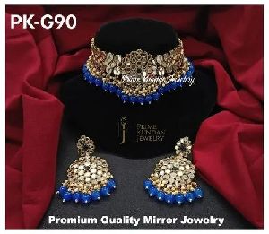 PK-G190 Mirror Choker Necklace Set