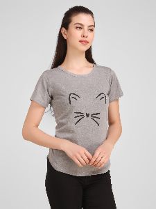 Cat Muchh Print Women T-Shirts