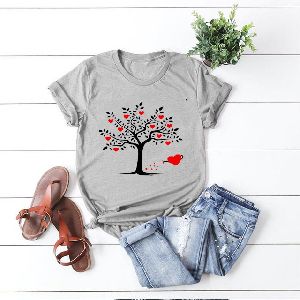 Love Tree Print Women T-Shirts