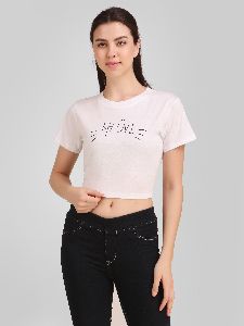 Meow Print Women Crop T-Shirts