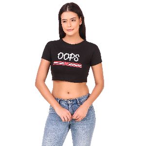 OOPS Print Women Crop T-Shirts