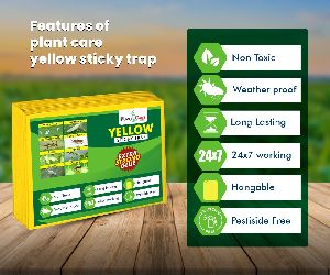 PLANT CARE - Eco Line Yellow Sticky Trap with Twisted Wire for Insects, White Flies, T PACK OF 10