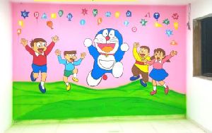 play school wall painting designs