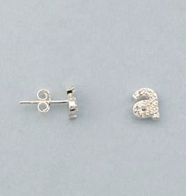 925 Sterling Silver Alphabet Stud Earrings