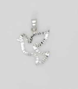 925 Sterling Silver Diamond Cut Charm Pendant