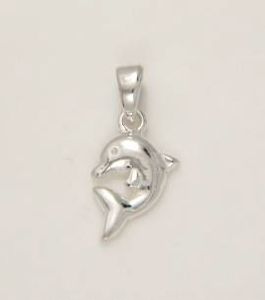 925 Sterling Silver Dolphin Shaped Pendant