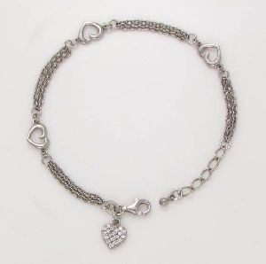 925 Sterling Silver Hanging Charm Bracelet