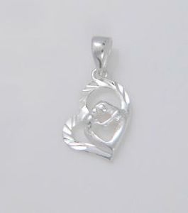 925 Sterling Silver Mother and Child Pendant