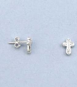 925 Sterling Silver Religious Stud Earrings