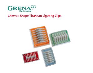 Titanium Ligating Clips Chevron Shape GRENA Vclip&amp;reg;