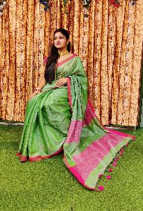 Green Tissue Silk Sarees