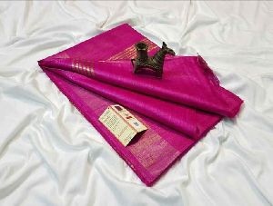 Pink Ghicha Silk Saree