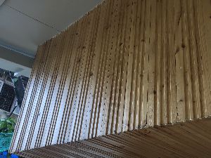 Pinewood interlocking wall panels