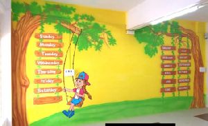 nursery school wall painting