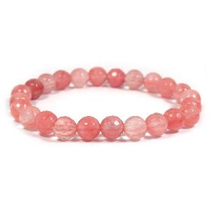 6 mm beads cherry quartz bracelet