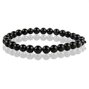 natural black obsidian crystal stone8 mm beads bracelet