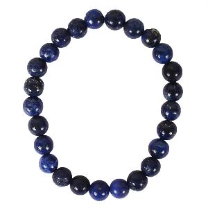 natural gemstone lapis lazuli crystal 6 mm beads unisex bracelet