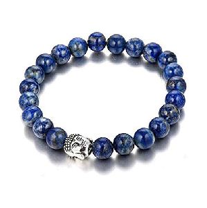 natural gemstone lapis lazuli buddha unisex bracelet