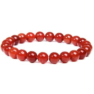 natural red onyx crystal stone 6 mm beads bracelet round