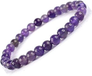 natural reiki healing amethyst 6mm crystal stone beads charm bracelet