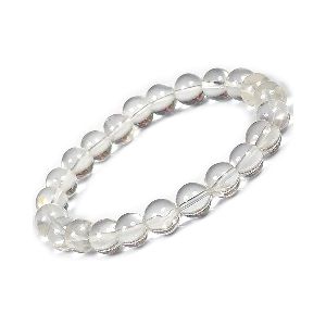 Natural Reiki Healing Spathic Clear Quartz Crystal Stone Beads Charm Bracelet for Men and Women