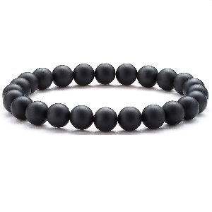 natural round beads black matte agate crystal stone 8mm bracelet