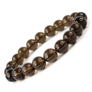 natural smoky quartz round beads 6 mm bracelet