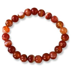 red sulemani botswana agate 8 mm beads bracelet