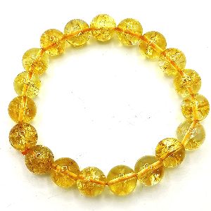 round beads natural citrine stone 6mm bracelet