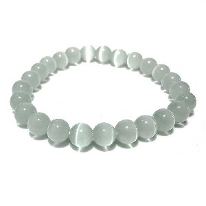 round beads white selenite 10 mm stone bracelet